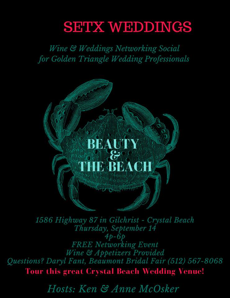 wine and weddings crystal beach, networking event crystal beach, networking event port arthur, networking event beaumont tx, networking event winnie tx
