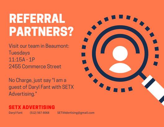 networking Beaumont TX, referrals Beaumont TX, referral group Southeast Texas