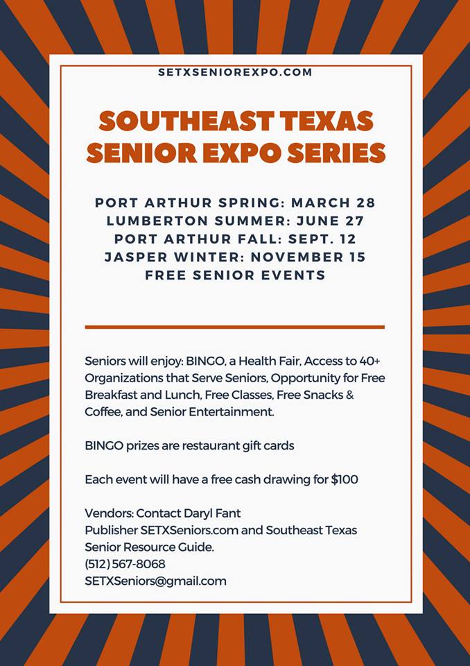 Southeast Texas Senior Expo, Southeast Texas Health Fair, Port Arthur Senior Expo, Port Arthur Health Fair, Jasper Senior Expo, Jasper Health Fair